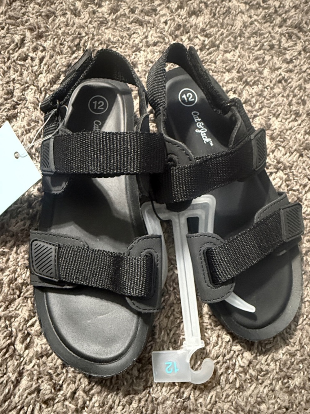 Cat & Jack Black Adjustable Sport Sandals for Kids